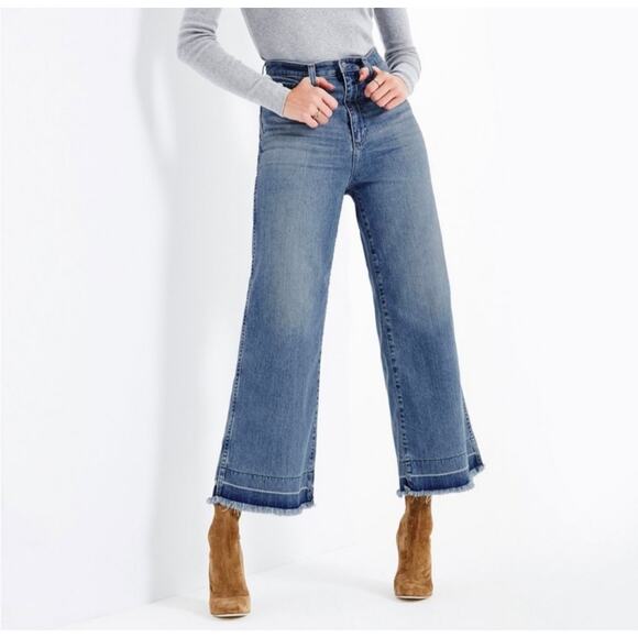 AG Adriano Goldschmied Yvette Blue Denim High Rise Wide Leg Jeans, size 24R - Picture 1 of 10